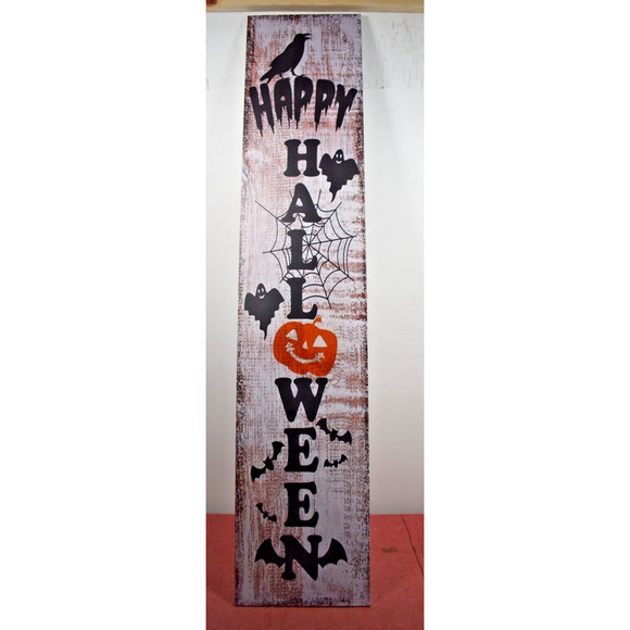 Fall Happy Halloween Metal Sign Home Decor 48"x10"